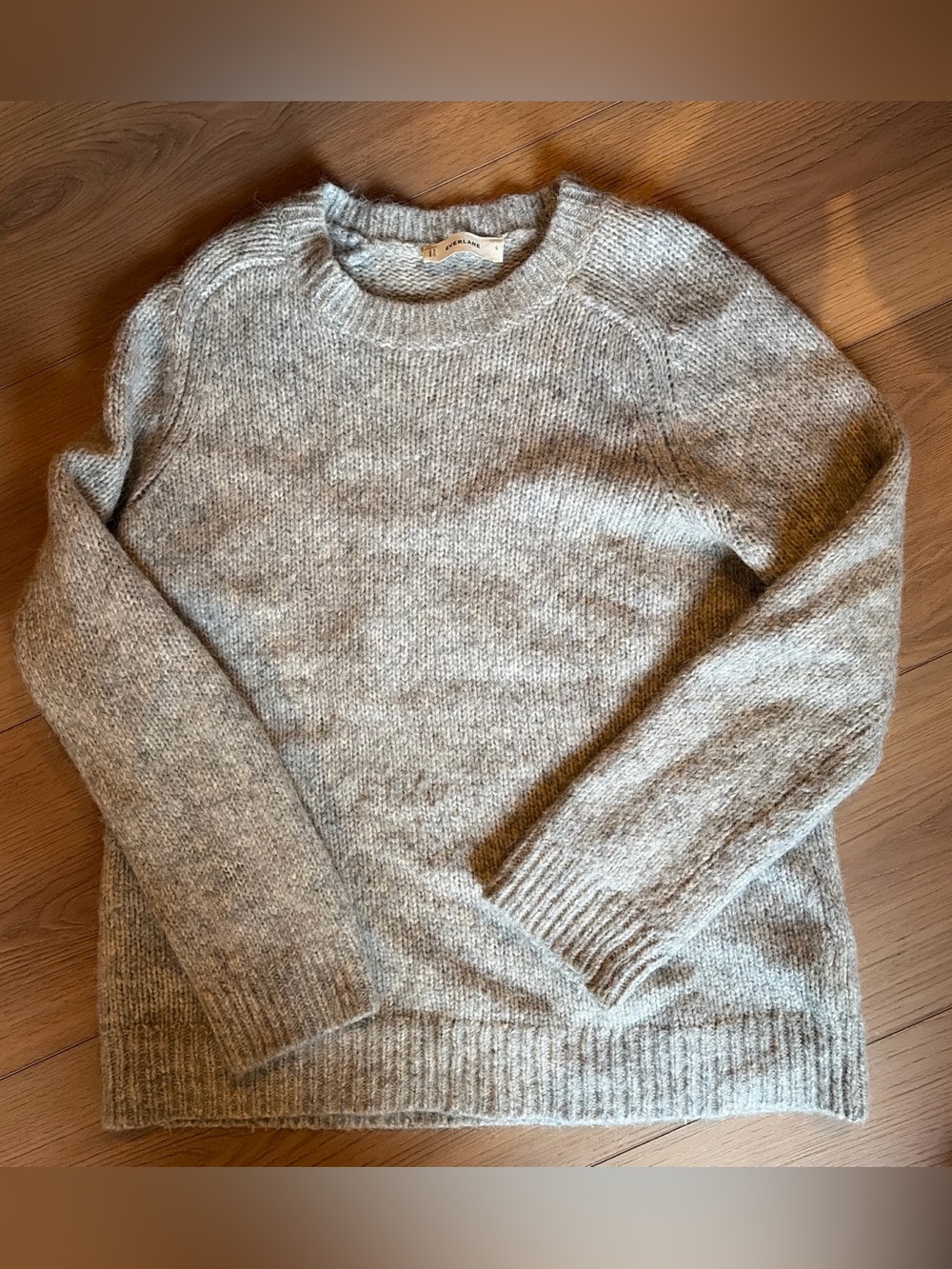 Everlane Heathered Light Gray Crewneck Sweater